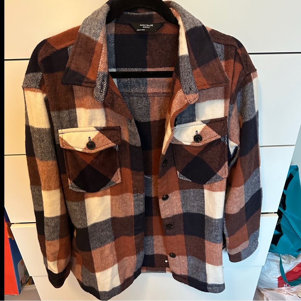Women’s Plaid Button-Up Shacket size Large